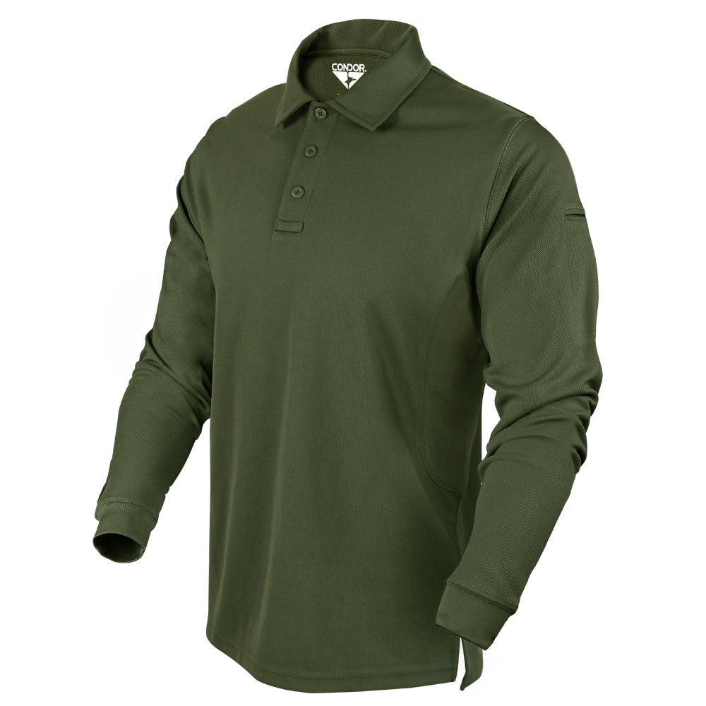 Condor Performance Long Sleeve Polo Shirt in Olive Drab