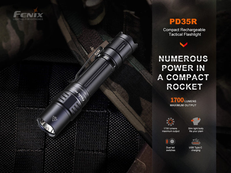 Fenix PD35R LED Flashlight Numerous Power in a Compact Rocket 