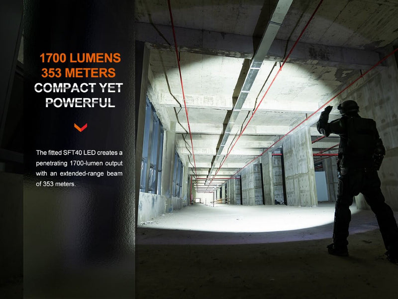 Fenix LED Flashlight with 1700 Lumens up to 353 Meters of Light that remains Compact but Powerful