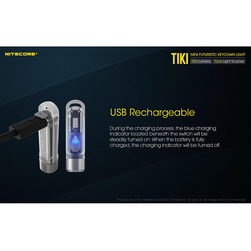 Nitecore TIKI USB Keychain LED Flashlight - Mars Gear