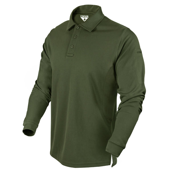 Condor Performance Long Sleeve Polo Shirt in Olive Drab 
