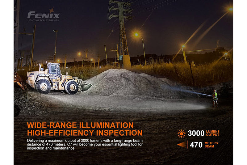 Fenix Wide Range Illumination with High Efficiency Inspection with a 3000 Max Lumens Output and 470 Meter Beam