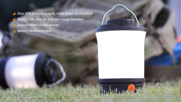 Fenix CL30R High Performance LED Camping Lantern with 650 Max Lumens Output and Micro USB Charge and Discharge Function