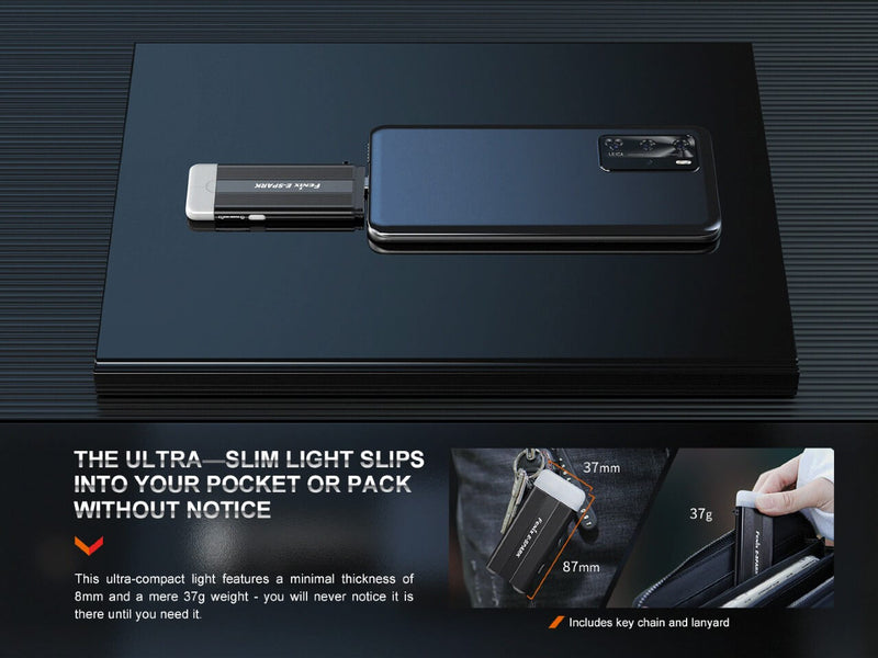 Fenix E SPARK Slim Light Slips into Pocket without Notice
