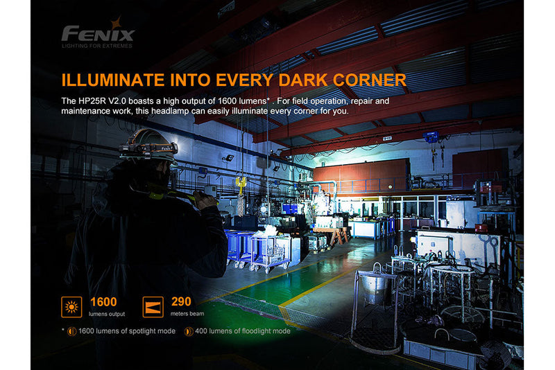 Fenix HP25R Illuminate Into Every Dark Corner LED Headlamp
