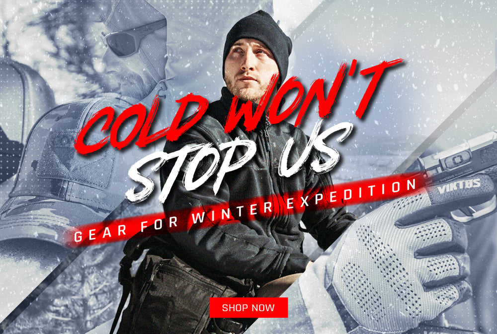 Cold Won't Stop Us. A person wearing Condor Outdoor Apparel