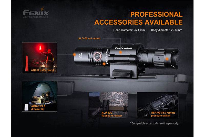 Fenix PD35 LED Flashlight Professional Accessories Available that are Sold Separately 