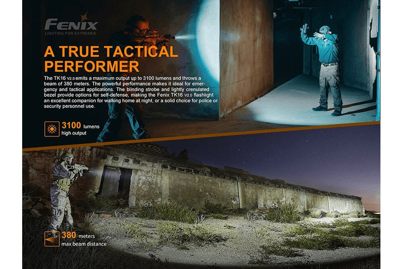Fenix TK16 LED Flashlight A True Tactical Performer with a High Output of 3100 Lumens 