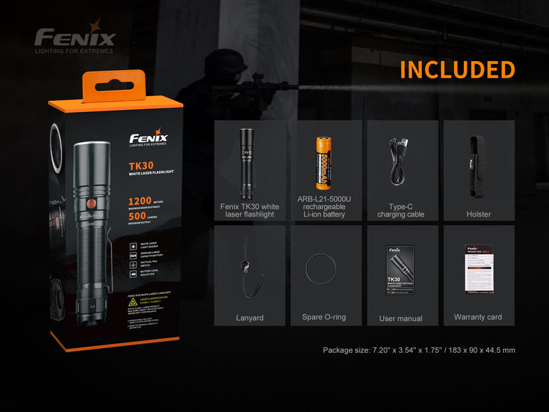Fenix TK30 LED Flashlight Included in Box 