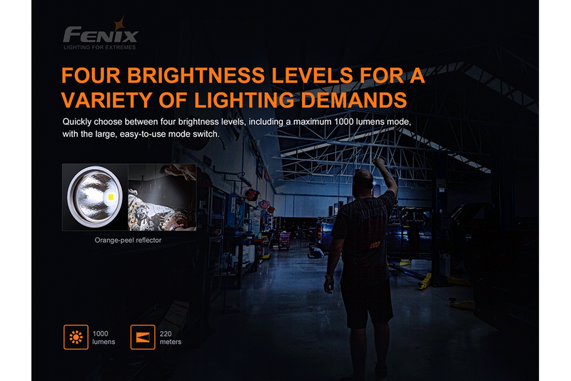 Fenix LED Flashlight with up to Four Brightness Levels for a Variety of Lighting Demands 