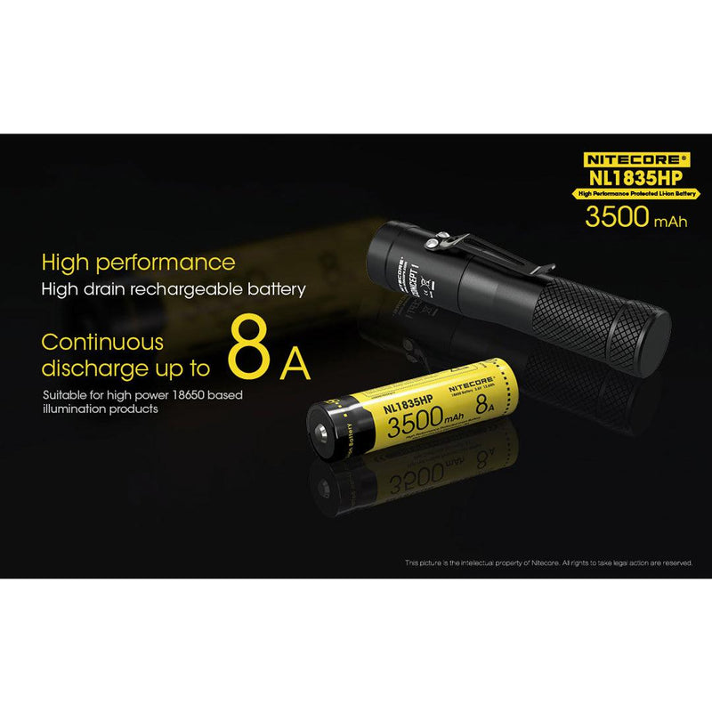 Nitecore 1835HP 3500mAH Li-ion 18650 Rechargeable Battery - Mars Gear