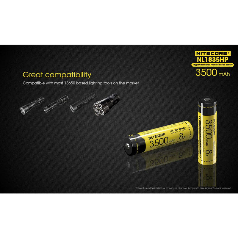 Nitecore 1835HP 3500mAH Li-ion 18650 Rechargeable Battery - Mars Gear