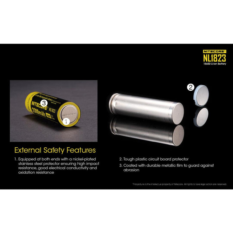 Nitecore NL1823 2300mAH Li-ion 18650 Rechargeable Battery - Mars Gear