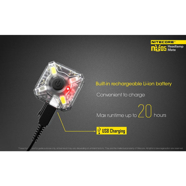 Nitecore NU05 USB Rechargeable LED Light - Mars Gear