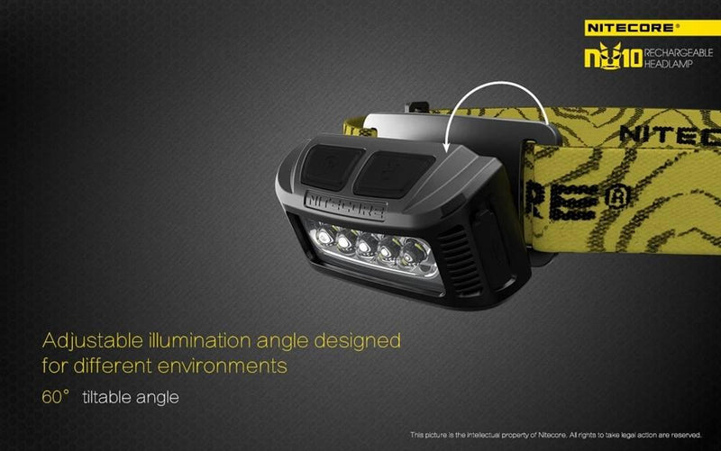 Nitecore NU10 Wide Angle USB LED Headlamp - Mars Gear