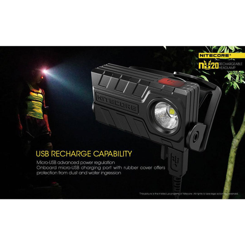 Nitecore NU20 USB LED Headlamp - Mars Gear