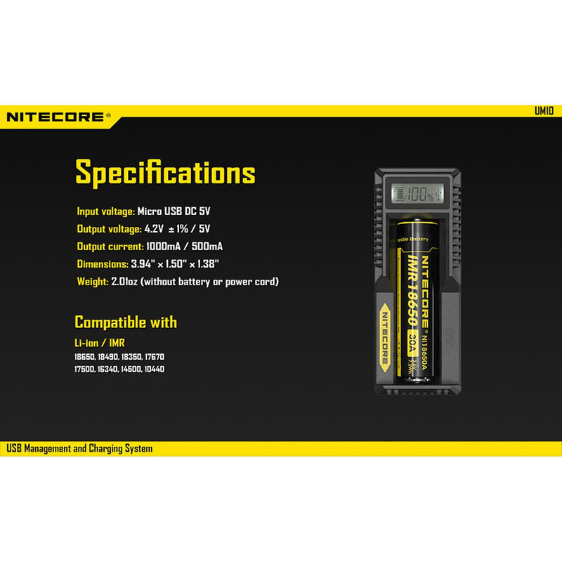 Nitecore UM10 Digital Smart Charger - Mars Gear