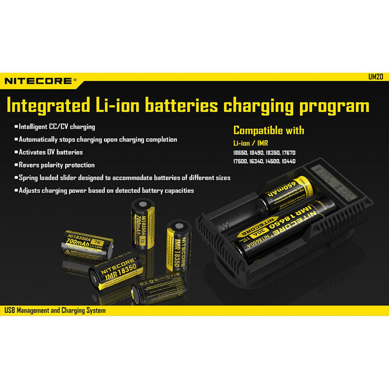 Nitecore UM20 Digital Smart Charger - Mars Gear